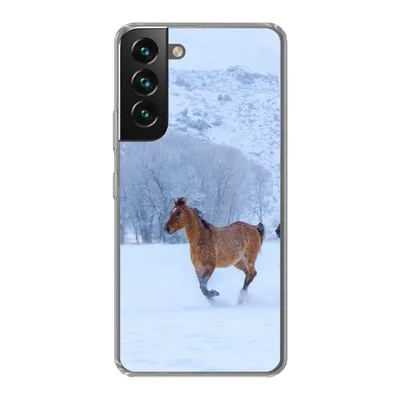 Produktbild von MuchoWow® Handyhülle Schutzhülle Hülle für Samsung Galaxy S22 Pferde - Schnee - Winter Silikon Softcase Handy Hülle - Mobiltelefonhülle