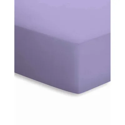 Produktbild von Schlafgut Jersey Spannbettlaken Elasthan Spannbetttuch 100% Baumwolle Rundumgummi Elastisch und bügelfrei 90x200cm Flieder
