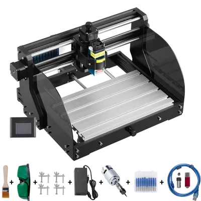 Obrázek produktu pro Gravírovací stroj SucceBuy, soustruh 3018 Pro s 10 000 ot./min, 3 osami, řízením GRBL, 24 V DC, 5 A, soustruh na dřevo z hliníkových profilů a bakelitu, CNC