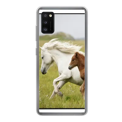 Produktbild von MuchoWow® Handyhülle Schutzhülle Hülle für Samsung Galaxy A41 Pferde - Tiere - Gras Silikon Softcase Handy Hülle - Mobiltelefon