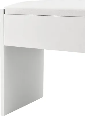 Produktbild von Juskys Schminktisch Hocker Melly – Sitzhocker aus Holz mit gepolstertem Kissen & Bezug aus Kunstleder – moderner Polsterhocker 40 x 30 x 43 cm in Weiß