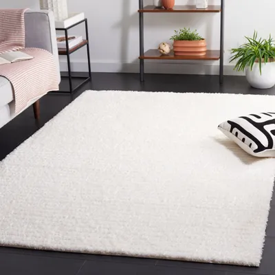Hochflor-Teppich, Shag, Creme, 91 x 152 cm, rechteckig