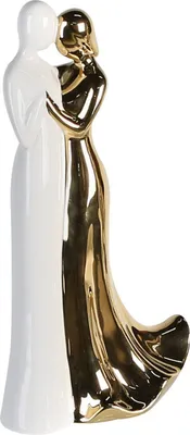 Produktbild von Dekofigur Happiness - Casablanca - 56124 - Keramik weiss + goldfarben glänzend -
