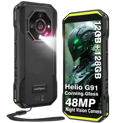 Image de Ulefone Armor X32 Téléphone Portable Incassable 12Go+128Go/2To 90Hz 48MP+20MP Vision Nocturne Android 15 Smartphone 5.65'' Dual SIM 4G NFC - Vert