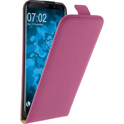 Produktbild von PhoneNatic Kunst-Lederhülle kompatibel mit Samsung Galaxy S8 - Flip-Case pink + flexible Folie