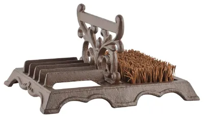 Image de Brosse à chaussures et grattoir décoratifs, couleur marron