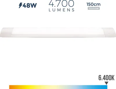 Image de Réglette Led 48w 6400k éclairage Puissant Lumière Froide - Edm