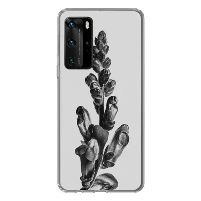 Produktbild von MuchoWow® Handyhülle Schutzhülle Hülle für Huawei P40 Pro Pflanze - Schwarz - Weiß - Abstrakt Silikon Softcase Handy Hülle - Schutz