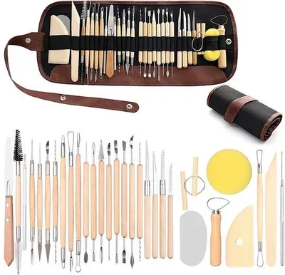Produktbild von Klei-Modellier-Set 30-teilig, ideal für Anfänger und Profis, perfekt für Polymerschaum, ideal für Keramik- und Töpferwerkzeug
