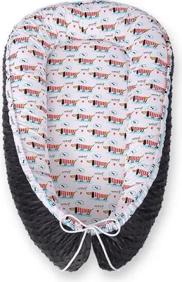 Image de Bobono Cocoon pour bébé Minky gris XXL