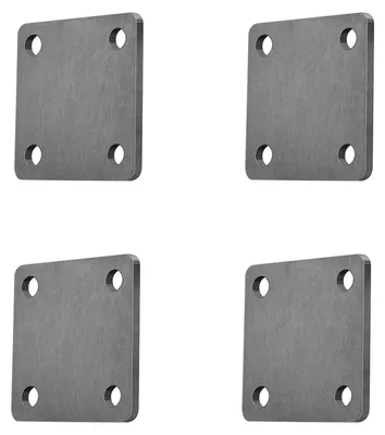4 Stahlplatten 125x125x6 mm warmgewalzt mit 4 Löchern