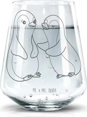 Produktbild von Mr. & Mrs. Panda Glas Pinguine trösten - Transparent - Geschenk, Trinkglas, für Frauen, Wasserglas, Partner, Jahrestag, Freundin, Tumbler, Trinkgefäß, Hochzeitstag
