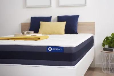 Image de Matelas Actilatex morpho 120x190cm, latex et mousse à mémoire de forme, degré de fermeté 2, hauteur :24 cm, 5 zones de confort