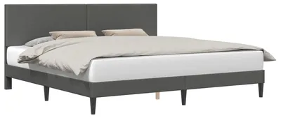 Produktbild von vidaXL Bettrahmen mit Kopfteil Dunkelgrau 180 x 200 cm Cordstoff