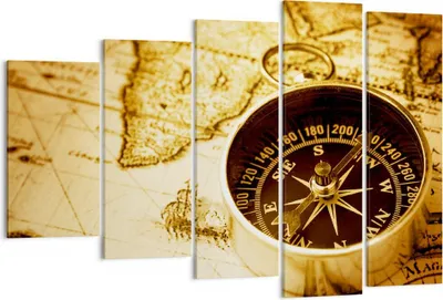 Produktbild von Bild auf Leinwand - Leinwandbild - Kompass alt reisen Reise - 150x100cm - Wand Bild - Wanddeko - Leinwanddruck - Bilder - Kunstdruck - Wanddekoration - Leinwand bilder - Wandkunst - EG150x100-2103