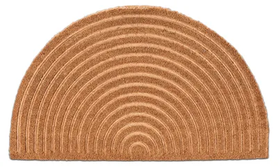 Produktbild von Relaxdays Fußmatte Kokos, halbrund, Regenbogen, 75 x 45 cm, für innen & außen, rutschfeste Schmutzfangmatte, natur, KI-generiertes Bild