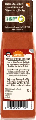 Obrázok produktu pre Ostmann 251146001 Ostmann Cayenne-Pfeffer Gewürz, 40,0 g