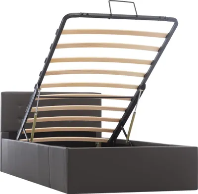 Obrázek produktu pro vidaXL Úložná postel Hydraulic Grey Faux Leather 90×200 cm
