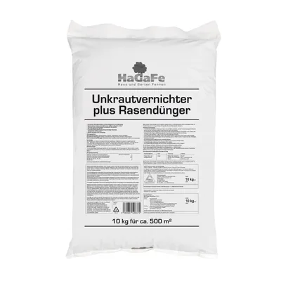 Produktbild von HaGaFe Unkrautvernichter plus Rasendünger, Dünger mit UV, NPK, Volldünger, Rasen düngen plus Unkraut vernichten 10kg