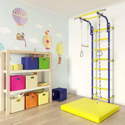 Produktbild von Sprossenwand ClimbMaxx M2 blau-gelb