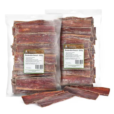 Produktbild von Rinderdörrfleisch 2 kg (2x1kg), Schlund, Kausnack, Hundefutter, Kauartikel, Hundeleckerlies