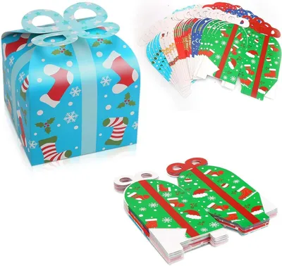 Produktbild von 24er Weihnachten Party Geschenkboxen, Kraftpapier Süßigkeitskästen, Weihnachts