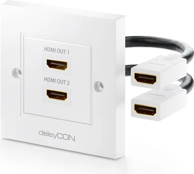 Produktbild von deleyCON HDMI Dose Wanddose 2X HDMI Port Unterputz Montage 3D Full HD HDTV 4K 2160p