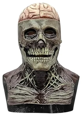 Image de Masque effrayant en latex : crâne, squelette, zombie, Halloween