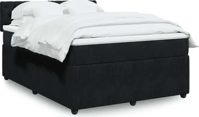 Produktbild von Maison Exclusive - Boxspringbett mit Matratze Schwarz 140x200 cm Samt
