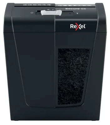 Productafbeelding van Papierversnipperaar Rexel Secure S5 P2 5 vellen stroken 6 mm bak 10 l zwart kantoor