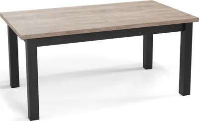 Obrázok produktu pre Moderný obdĺžnikový rozkladací jedálenský stôl - úspora miesta - čierne drevené nohy - 160 až 240 cm - dub Sonoma - 160 x 90 cm