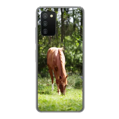 Produktbild von MuchoWow® Handyhülle Schutzhülle Hülle für Samsung Galaxy A03s Pferd - Blumen - Licht Silikon Softcase Handy Hülle - Schutz