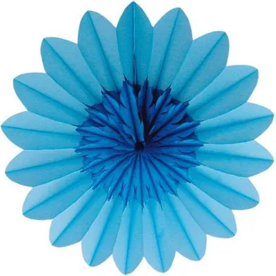 Produktbild von Blütenfächer blau-blau, aufwendig gearbeitet 50 cm