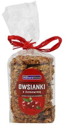 CIASTKA OWSIANKI Z ŻURAWINĄ 175 g - NATURAVENA