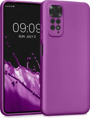 Produktbild von kwmobile Handyhülle für Xiaomi Redmi Note 11 / Note 11S Hülle - weiche Silikon Case metallisch schimmernd - Schutzhülle Cover - Metallic Violett