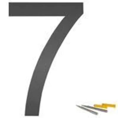 Produktbild von Edelstahl Hausnummer Nummer "7" Hausnummernschild Schrift Arial Anthrazit Matt 20cm V2Aox