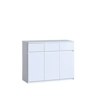 Produktbild von Kommode ARTON II, Sideboard mit 3 Schubladen und 3 Türen, Wohnzimmerschrank, Kommode für Wohnzimmer, Esszimmer und Schlafzimmer, Weiß
