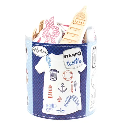 Produktbild von IZINK Pigment Textile Stempel / - kissen Navy 15 + 1 Stk.