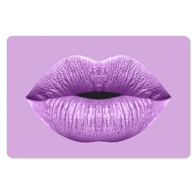 Produktbild von MuchoWow® Schreibtischunterlage Lippen - Pastell - Lila 60x40 cm - XXL Mauspad - Großes Mauspad