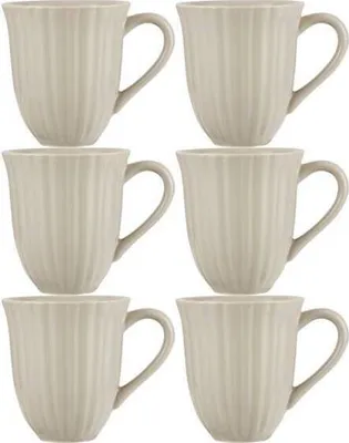 Produktbild von 6er SET Becher, Tassen MYNTE Latte für 300ml creme beige Steingut Ib Laursen