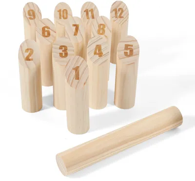 Obrázek produktu pro Aopunly Kubb házecí hra 15dílná hra Vikingové hra louka hra dřevo trávník šachy čísla hry zahrada
