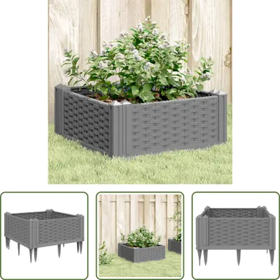 Produktbild von The Living Store Pflanzkasten mit Erdspießen Hellgrau 42,5x42,5x28,5 cm PP