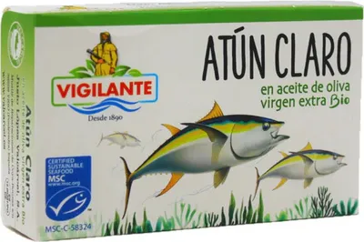 Immagine prodotto di Vigilante Atún claro en aceite de oliva virgen extraTonno in olio d'oliva76g