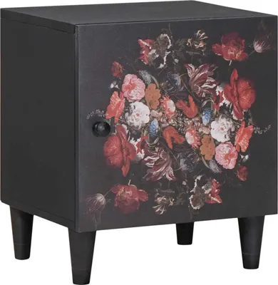 Image de Cabinet de chevet avec porte Noir 40 x 33 x 46 cm
