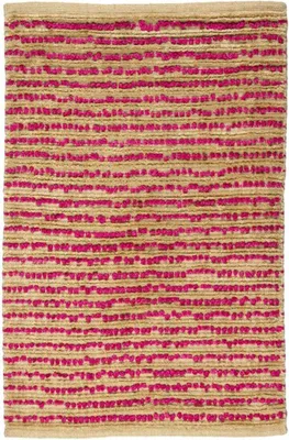 Obrázok produktu pre Koberec s dvojitou štruktúrou v béžovej a fuchsiovej farbe, rozmery 60 x 90 cm – v bohémskom štýle