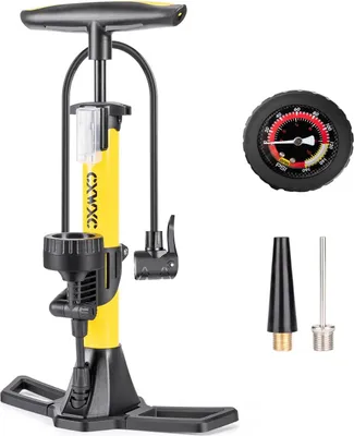 Produktbild von Fahrradpumpe für alle Ventile mit Manometer - Luftpumpe für Druckanzeige 11 bar/160 psi - stehende Pumpe für Rennrad - E-Bike - Mountainbike Fahrradpumpe