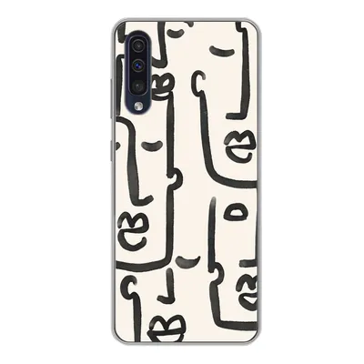 Produktbild von MuchoWow® Handyhülle Schutzhülle Hülle für Samsung Galaxy A50 Muster - Abstrakt - Linienkunst Silikon Softcase Handy Hülle - Mobiltelefonhülle