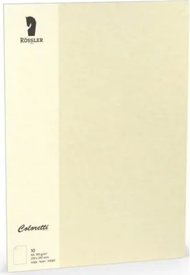 Immagine prodotto di Rössler Papier 220726922 Coloretti cartoncino singolo - A4, 165g, 10 pezzi, giallo sabbia