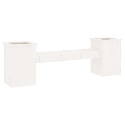 Image de vidaXL Banc de jardin avec bacs à plantes Blanc 184,5x39,5x56,5 cm Bois de pin