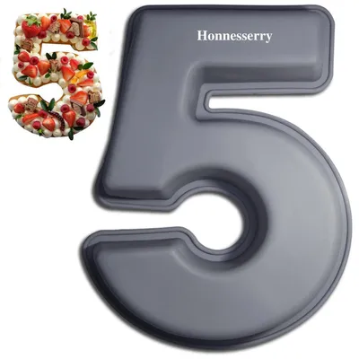 Produktbild von Silikon Backform Zahl 5 für Geburtstage, Hochzeiten, Jubiläen | Antihaft, Hitzebeständig -40°C bis 230°C, Spülmaschinenfest, BPA-frei